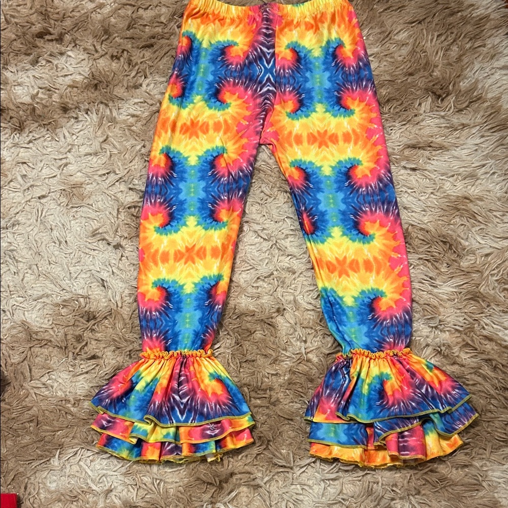 Colorful Tie-Dye Ruffle Kids Bottoms